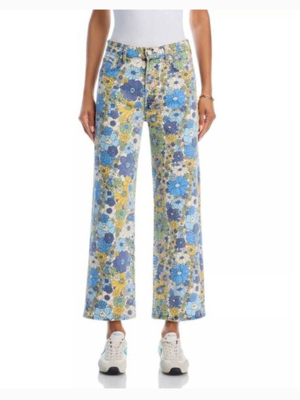 NWT  MOTHER Rambler Ankle Jeans in Dirtbike Flowers Floral Jeans Size 24"